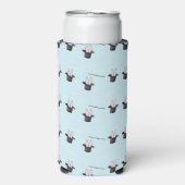 Kaninchen in diesem Muster blau Selters Dosenkühler (Seltzer Vorderseite)