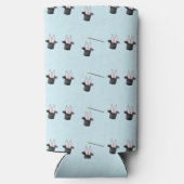 Kaninchen in diesem Muster blau Selters Dosenkühler (Rückseite)