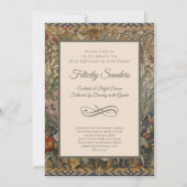 Kaninchen in einem englischen Garten William Morri Einladung (Rückseite)