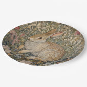 Kaninchen in einem englischen Garten William Morri Pappteller (Schrägansicht)