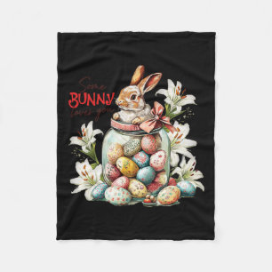 Kaninchen in einem Gl Jar - Vintage Ostern Fleecedecke