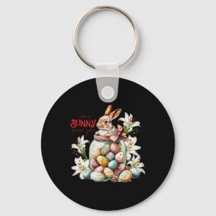 Kaninchen in einem Glas - Farbige Vintage-Ostern Schlüsselanhänger