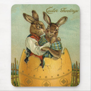 Kaninchen in einem goldenen Ei, vintage viktoriani Mousepad