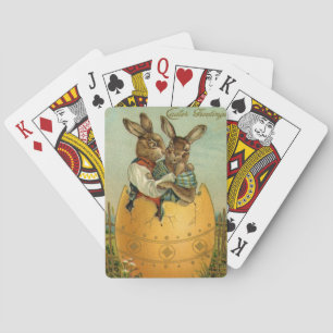 Kaninchen in einem goldenen Ei, vintage viktoriani Spielkarten