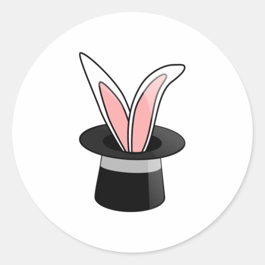 Kaninchen in einem Hat-Magic-Trick Runder Aufkleber (Vorderseite)