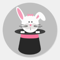 Kaninchen in einem Hutzaubersticker - Rosa