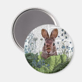 Kaninchen in einem Kohl-Patch Magnet (Vorderseite/Rückseite)