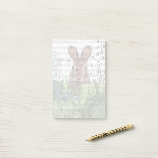 Kaninchen in einem Kohl-Patch Post-it Klebezettel (Auf Schreibtisch)