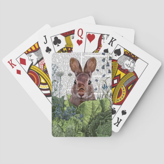 Kaninchen in einem Kohl-Patch Spielkarten (Rückseite)