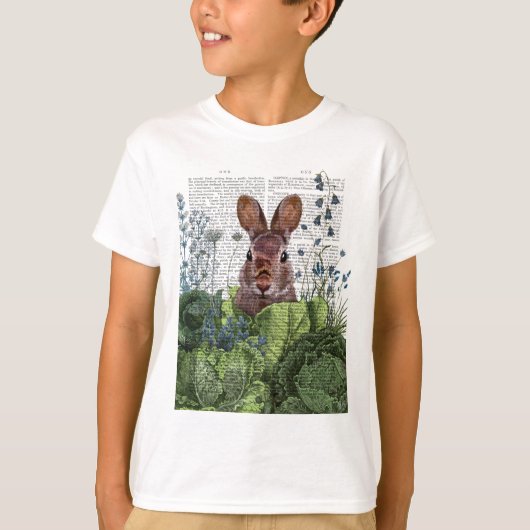 Kaninchen in einem Kohl-Patch T-Shirt (Vorderseite)
