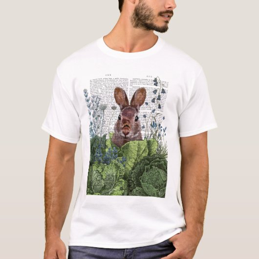Kaninchen in einem Kohl-Patch T-Shirt (Vorderseite)