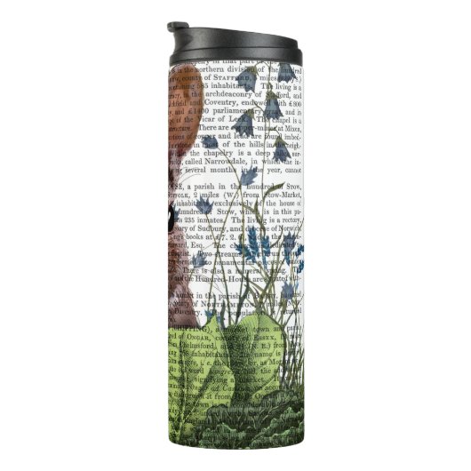 Kaninchen in einem Kohl-Patch Thermosbecher (Nach rechts gedreht)