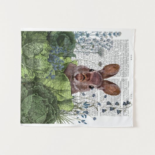 Kaninchen in einem Kohl-Patch Wandteppich (Vorderseite (Horizontal))
