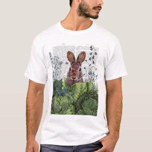 Kaninchen in einem Kohl-Pflaster T-Shirt