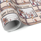 Kaninchen in einem Lineup Wrapping Paper Geschenkpapier (Rolleneckpunkt)