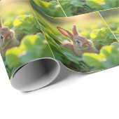 Kaninchen in einem Salatgarten Geschenkpapier (Rolleneckpunkt)