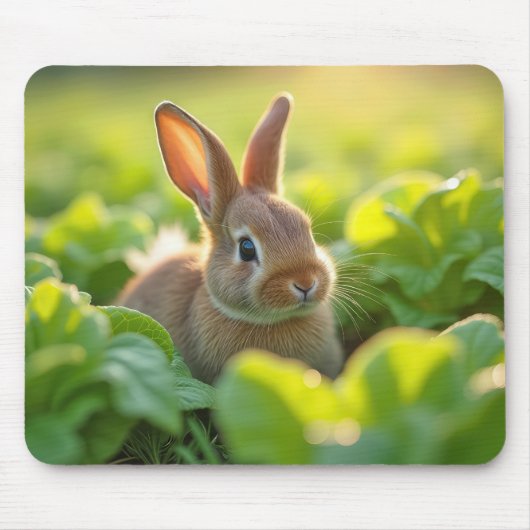 Kaninchen in einem Salatgarten Mousepad (Vorne)