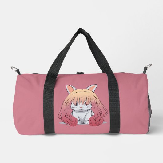 Kaninchen in einer Perücke Klein Duffle Bag (Vorderseite)