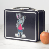 Kaninchen in Fitness mit Dumbell Metall Brotdose (Beispiel)