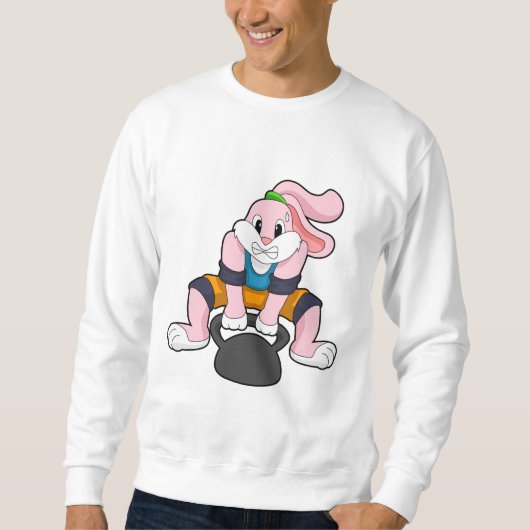 Kaninchen in Fitness mit Dumbell.PNG Sweatshirt (Vorderseite)