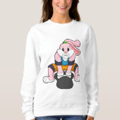 Kaninchen in Fitness mit Dumbell.PNG Sweatshirt (Vorderseite)