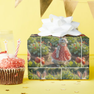 Kaninchen in Garten Geschenkpapier