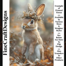 Kaninchen in Holz, Blume, Berries CF8 Decoupage