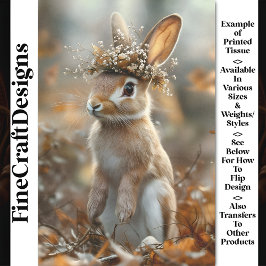 Kaninchen in Holz, Blume, Berries CF8 Decoupage Seidenpapier