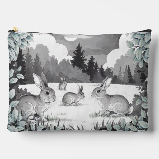 Kaninchen in Holzaufbereitungszettel Zubehörtasche (Vorderseite)