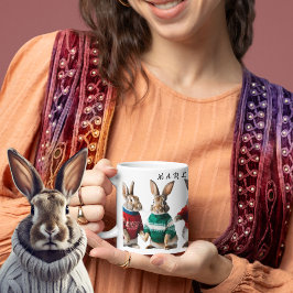 Kaninchen in Jumpers niedlicher Hasen-Strickliebha Kaffeetasse