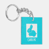 Kaninchen in lateinischer Sprache Schlüsselanhänger (Vorderseite links)