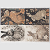 Kaninchen in Line Art Collage 1 Decoupage Paper Seidenpapier (Vorderseite)