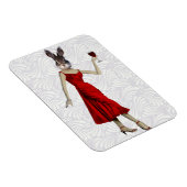 Kaninchen in Rotem Kleid 2 Magnet (Rechte Seite)