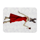Kaninchen in Rotem Kleid 2 Magnet (Horizontal)