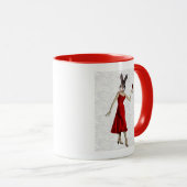 Kaninchen in Rotem Kleid 2 Tasse (VorderseiteRechts)