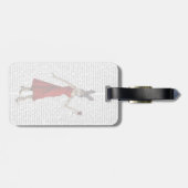 Kaninchen in rotem Kleid Gepäckanhänger (Rückseite horizontal)