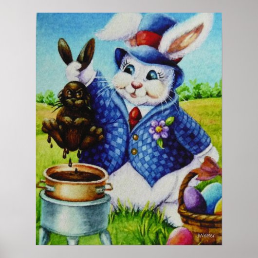 Kaninchen in Schokolade Osterhasen Art 16x20 Poster (Vorne)