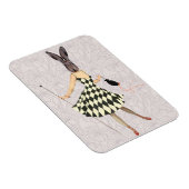 Kaninchen in Schwarz-weißem Kleid 2 Magnet (Rechte Seite)