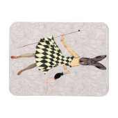 Kaninchen in Schwarz-weißem Kleid 2 Magnet (Horizontal)
