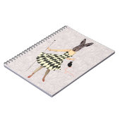 Kaninchen in Schwarz-weißem Kleid 2 Notizblock (Linke Seite)