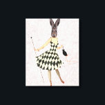 Kaninchen in Schwarz-weißem Kleid Leinwanddruck<br><div class="desc">Mode und Figuration</div>