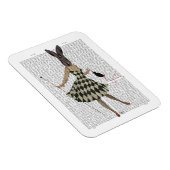 Kaninchen in Schwarz-weißem Kleid Magnet (Rechte Seite)