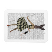 Kaninchen in Schwarz-weißem Kleid Magnet (Horizontal)