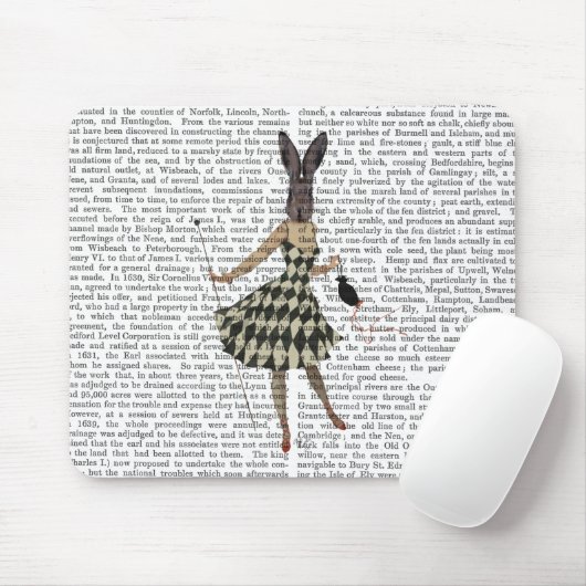Kaninchen in Schwarz-weißem Kleid Mousepad (Mit Mouse)