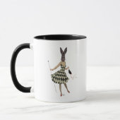 Kaninchen in Schwarz-weißem Kleid Tasse (Links)