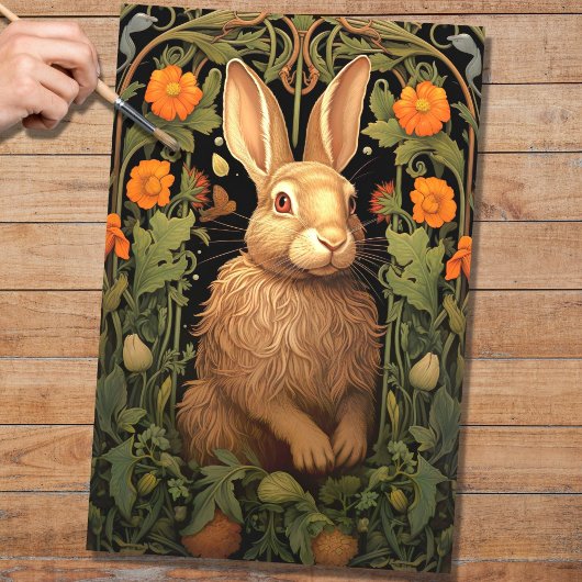 Kaninchen in Tapisserie 1 Decoupage Paper Seidenpapier