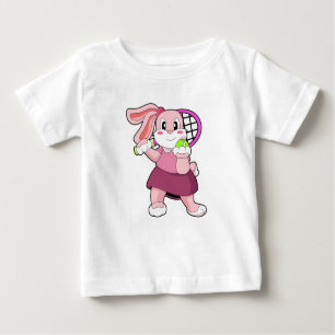 Kaninchen in Tennis mit Tennisschläger Baby T-shirt