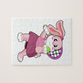 Kaninchen in Tennis mit Tennisschläger Puzzle (Horizontal)