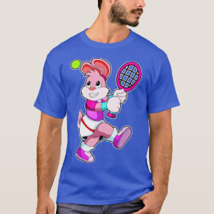 Kaninchen in Tennis mit Tennisschläger Tennisball T-Shirt