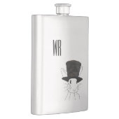Kaninchen in Top Hat Monogram Flachmann (Rechts)